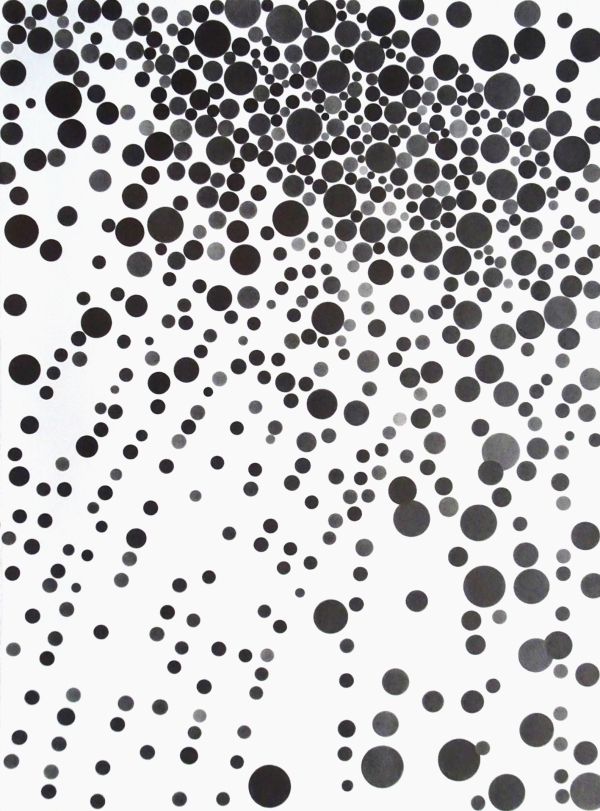 Kunstwerk, Zeichnung mit vielen
                                          schwarzen Punkten