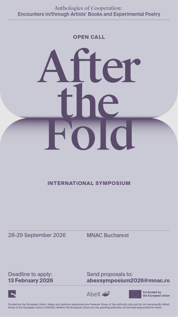 Call for Papers Poster After the Fold. Contemporary Approaches at the Intersection of
                                          Artists’ Books and Experimental Poetics