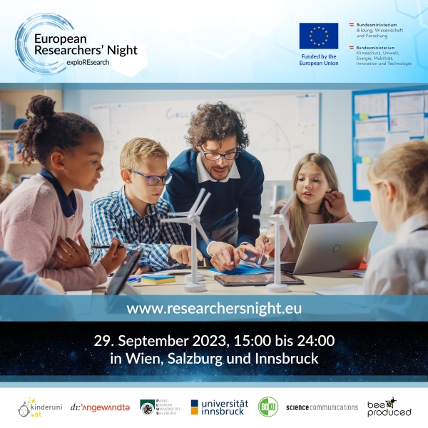 Forscher*innen mit Kinder am Arbeitsplatz