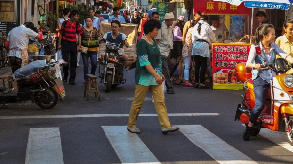 A photography of a vivid street in Shanghai