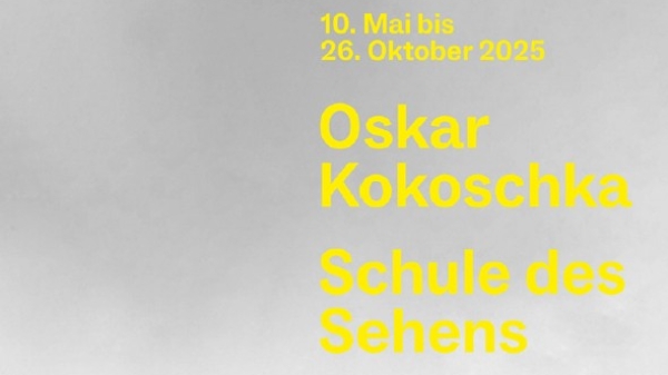 Oskar Kokoschka mit Bergen im Hintergrund