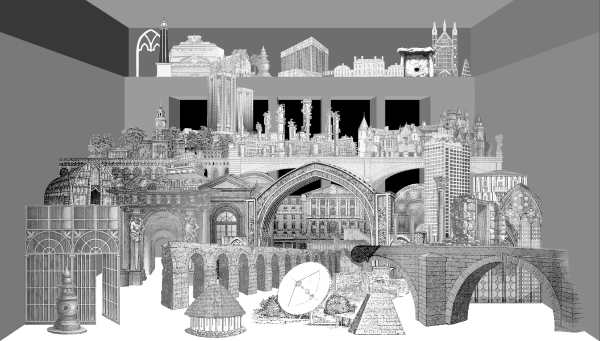 Sketch of the Bank of England in ruins