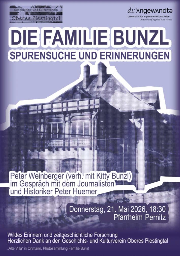 Veranstaltungsplakat, abgebildet ist die alte Villa
                                          in Ortmann
